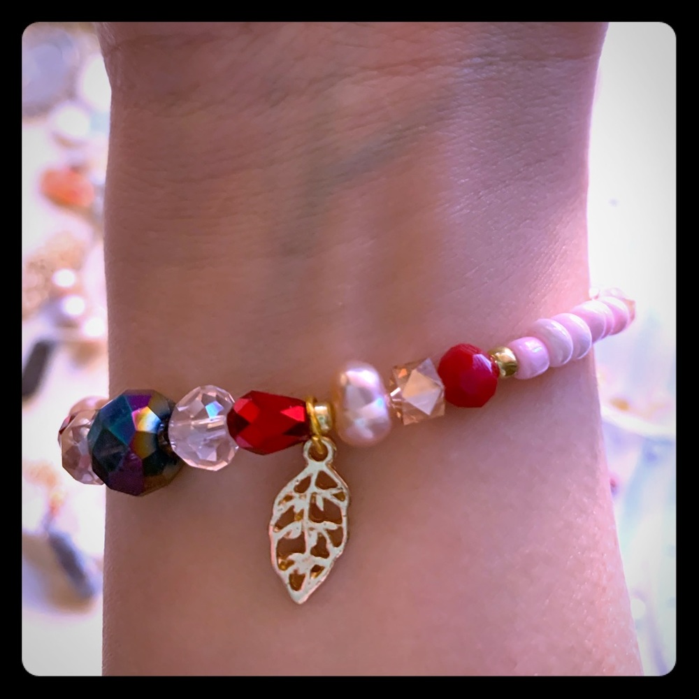 Hand beaded bracelet made by me
